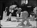 The Monochrome and the tame Bohrok, Bobo, decided to come along with us. They had been living in the temple in exile from the Monochromes village. They had little confidence in his ability to control his powerful servant.